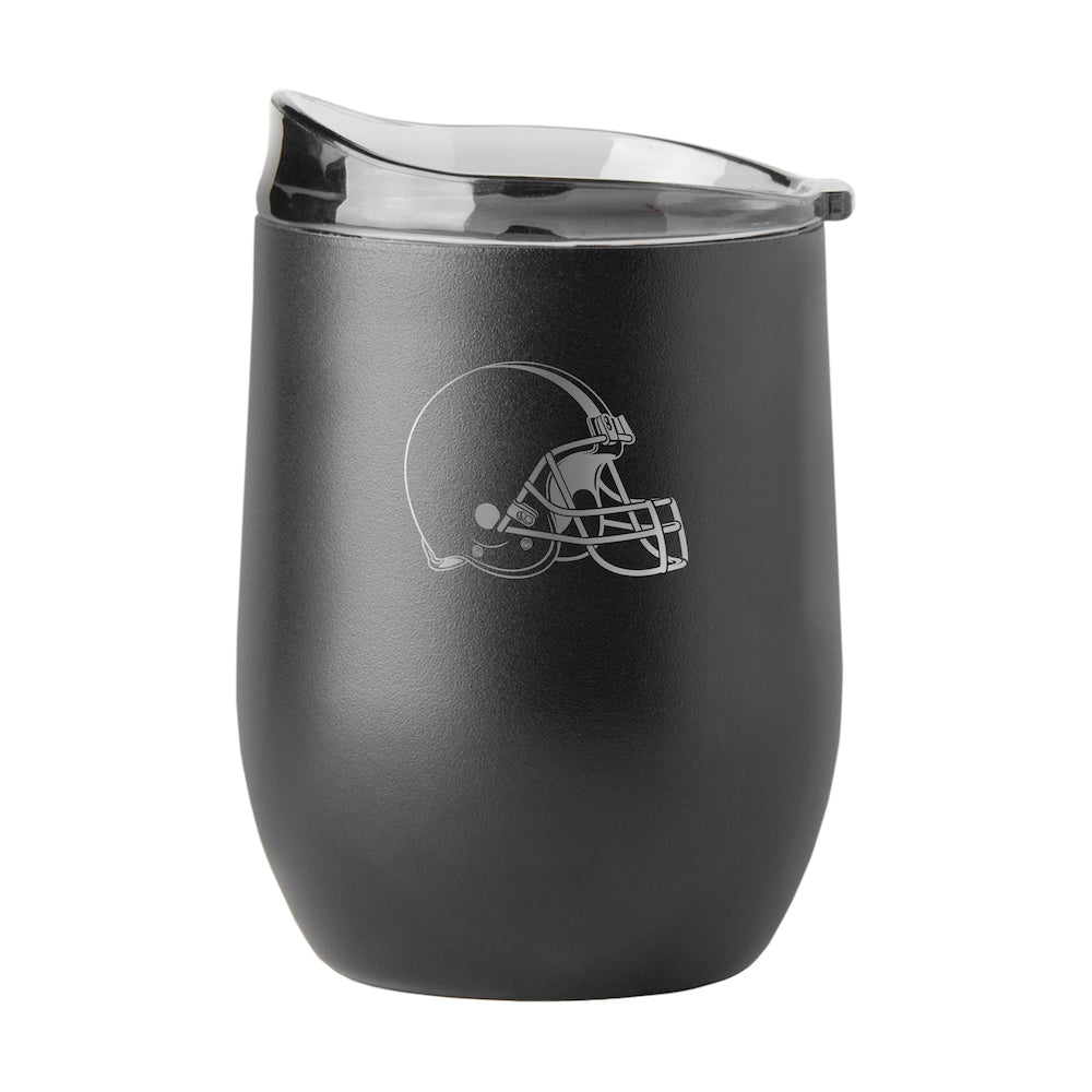 Cleveland Browns black etch curved drink tumbler