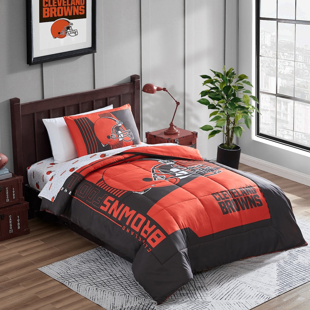 Cleveland Browns twin size bed in a bag