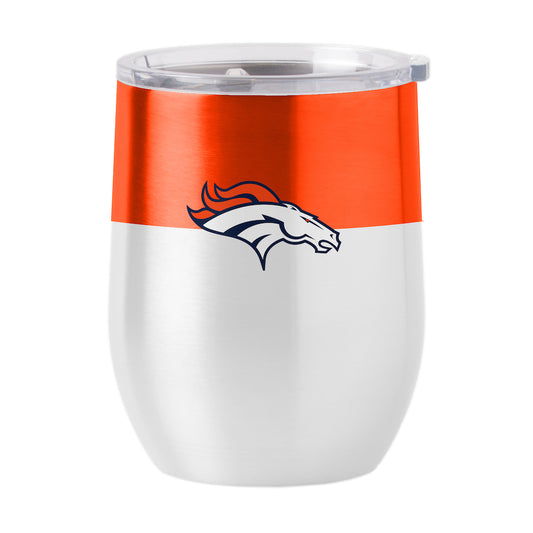 Denver Broncos color block curved drink tumbler
