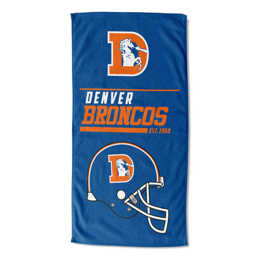 Denver Broncos color block beach towel
