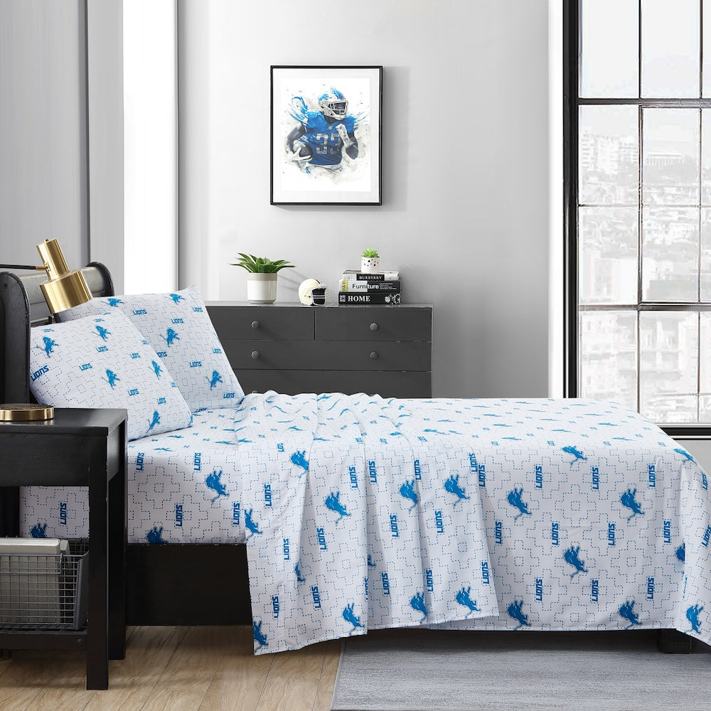 Detroit Lions queen full sheet set