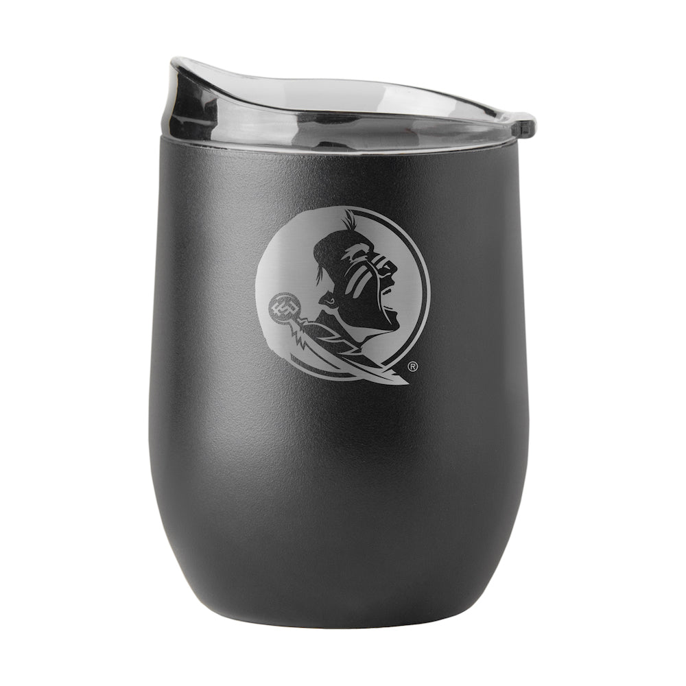 Florida State Seminoles black etch curved drink tumbler