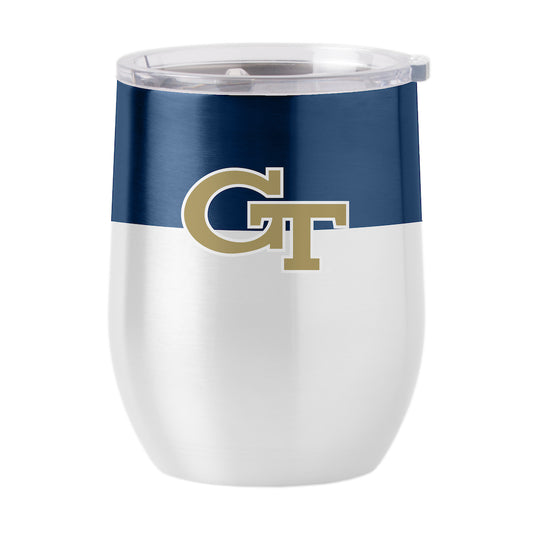 Georgia Tech Yellow Jackets color block curved drink tumbler