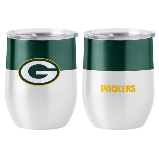 Green Bay Packers color block curved drink tumbler