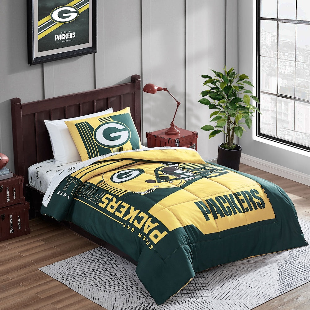 Green Bay Packers twin size bed in a bag