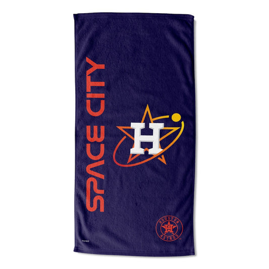 Houston Astros color block beach towel