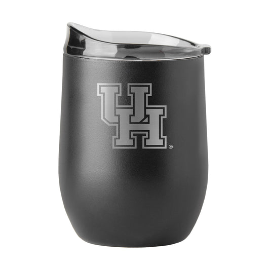 Houston Cougars black etch curved drink tumbler