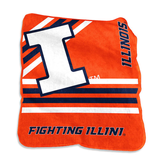 Illinois Fighting Illini Raschel throw blanket