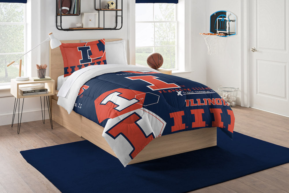 Illinois Fighting Illini twin size comforter set
