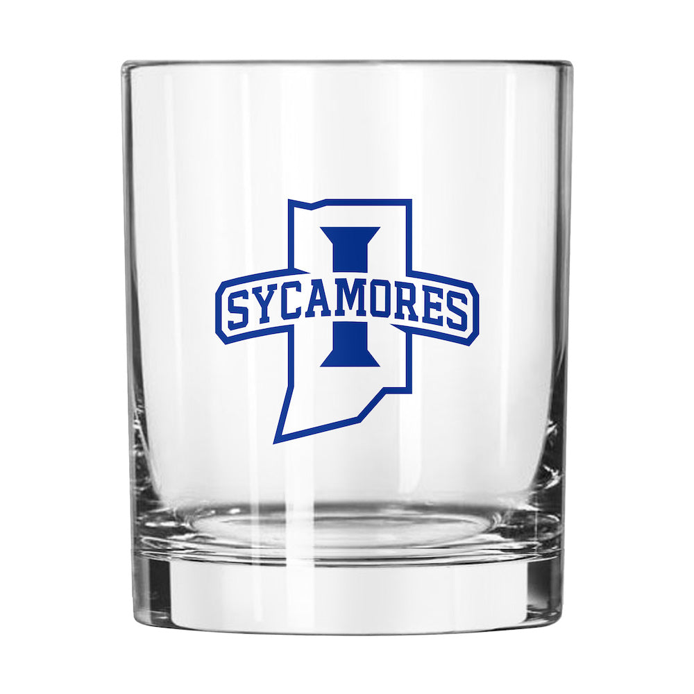 Indiana State Sycamores Rocks Glass