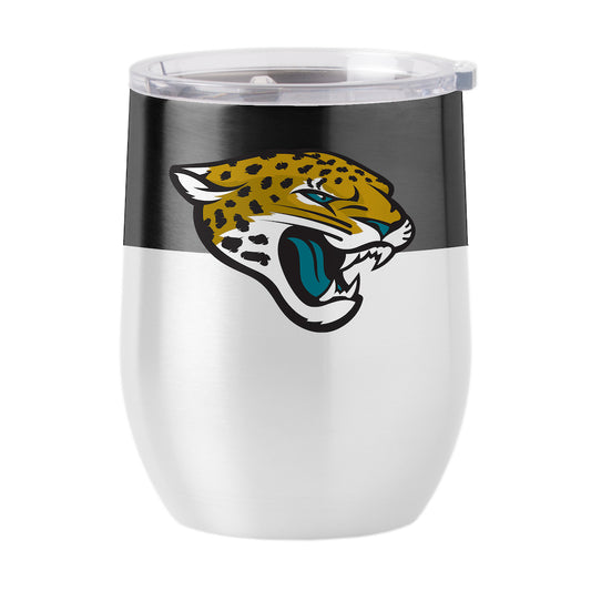 Jacksonville Jaguars color block curved drink tumbler