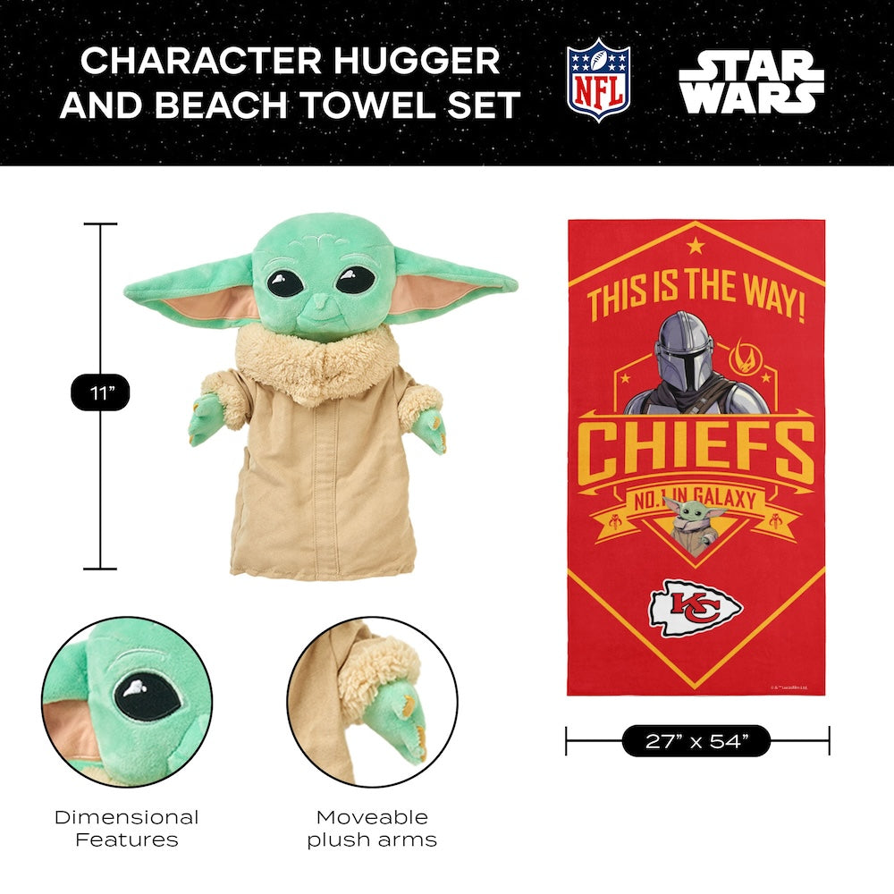 Kansas City Chiefs Baby Yoda Hugger and Towel 2