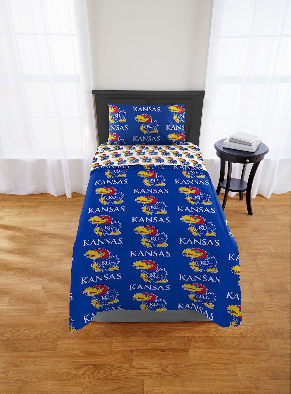 Kansas Jayhawks twin size bed in a bag