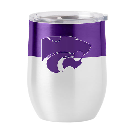Kansas State Wildcats color block curved drink tumbler