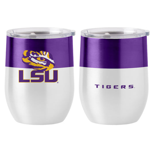 LSU Tigers color block curved drink tumbler