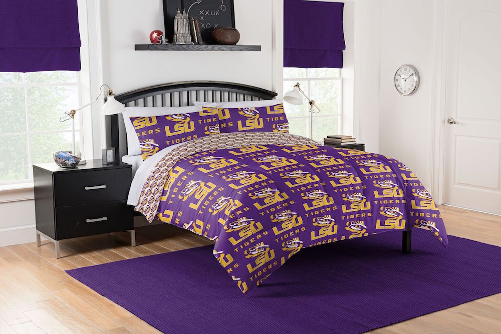 LSU Tigers full size bed in a bag