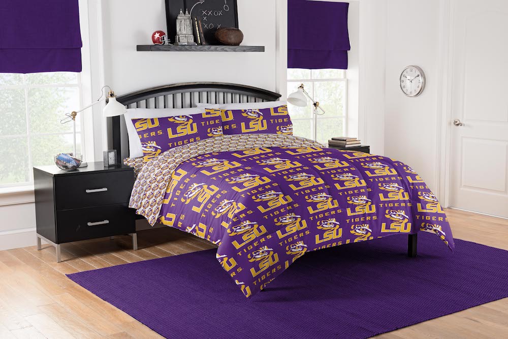 LSU Tigers queen size bed in a bag