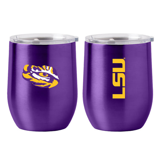 LSU Tigers stainless steel curved drink tumbler