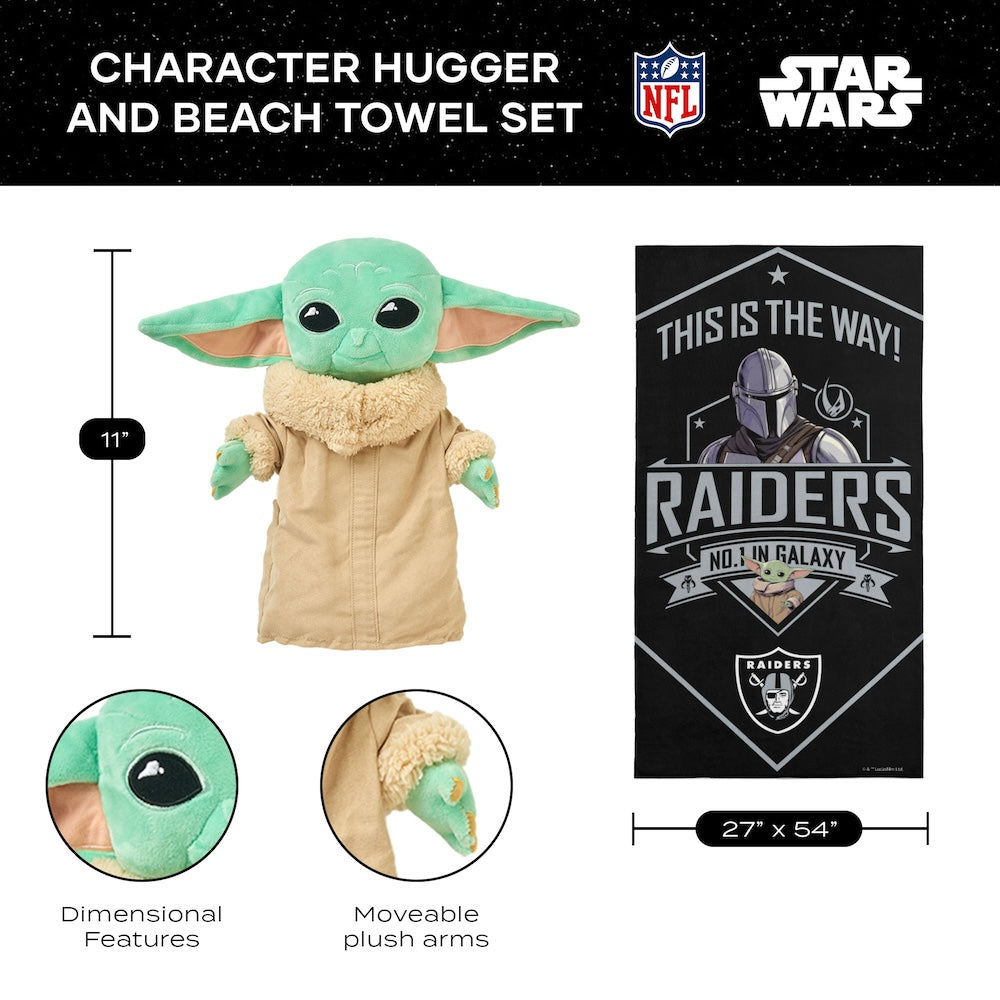 Las Vegas Raiders Baby Yoda Hugger and Towel 2