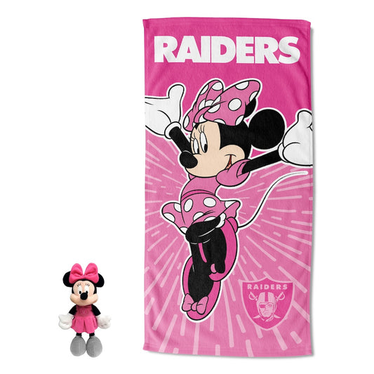 Las Vegas Raiders Minnie Mouse Hugger and Towel