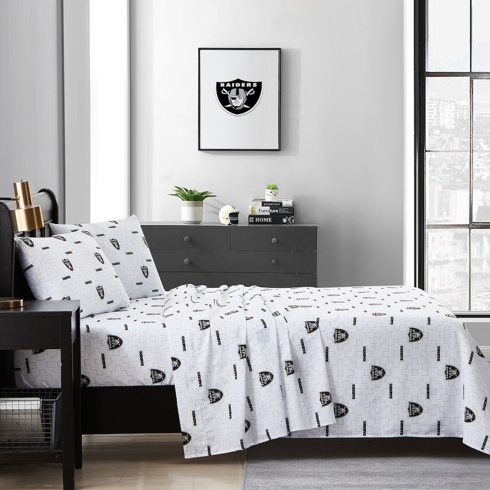 Las Vegas Raiders queen full sheet set