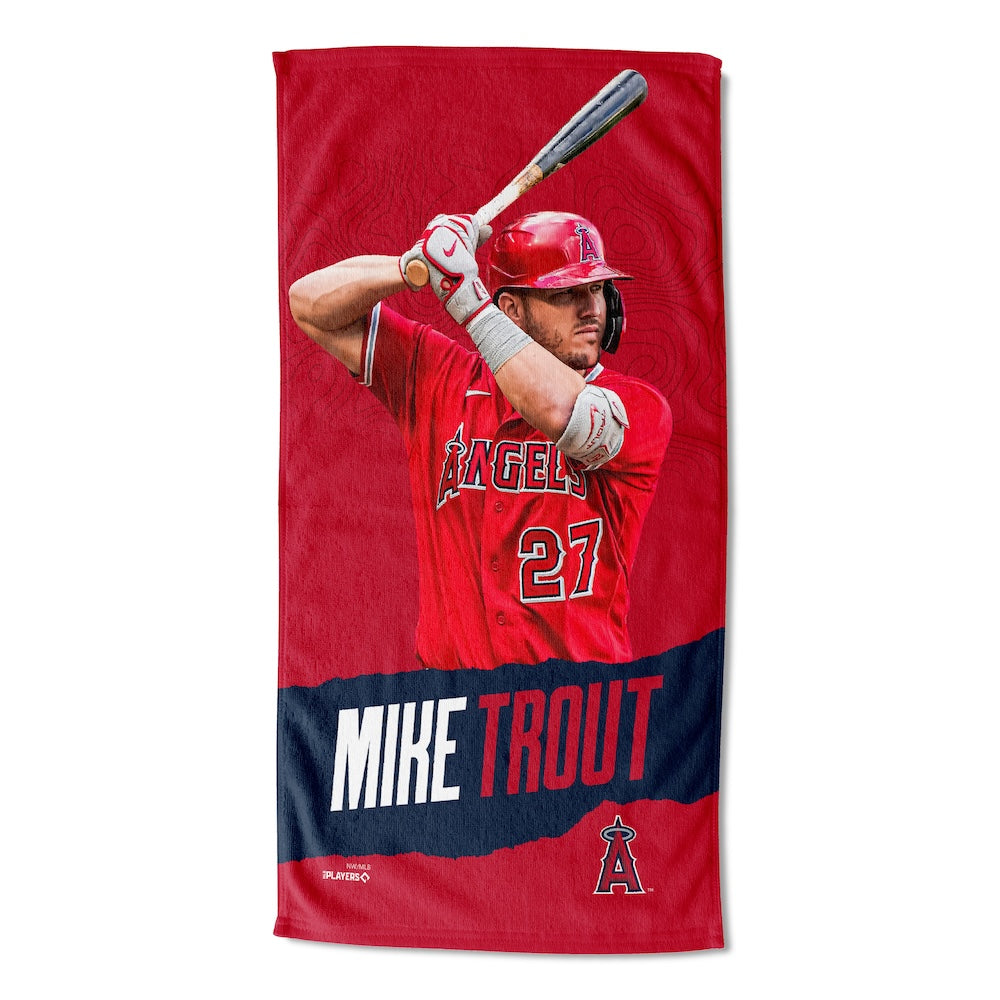 Los Angeles Angels color block beach towel