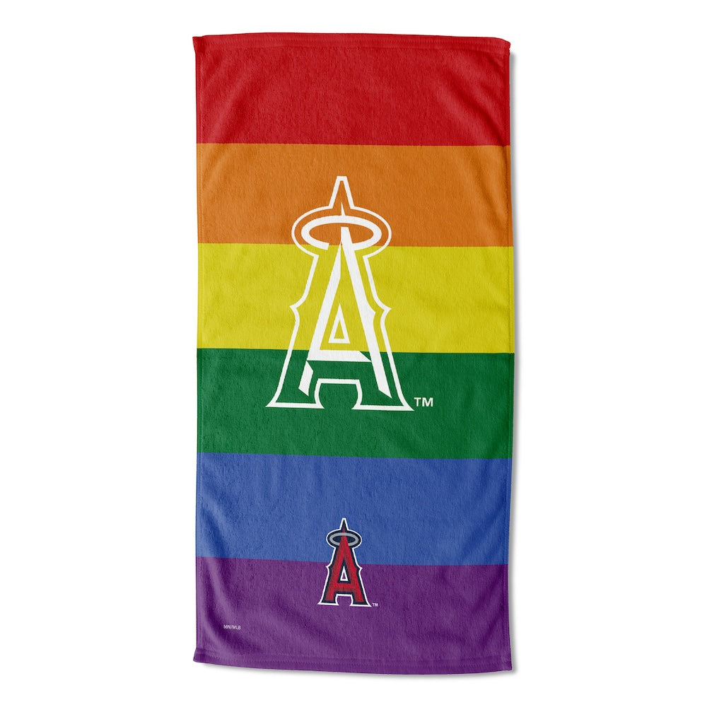 Los Angeles Angels color block beach towel