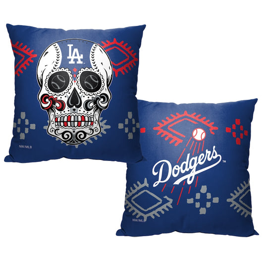 Los Angeles Dodgers CANDY SKULL throw pillow