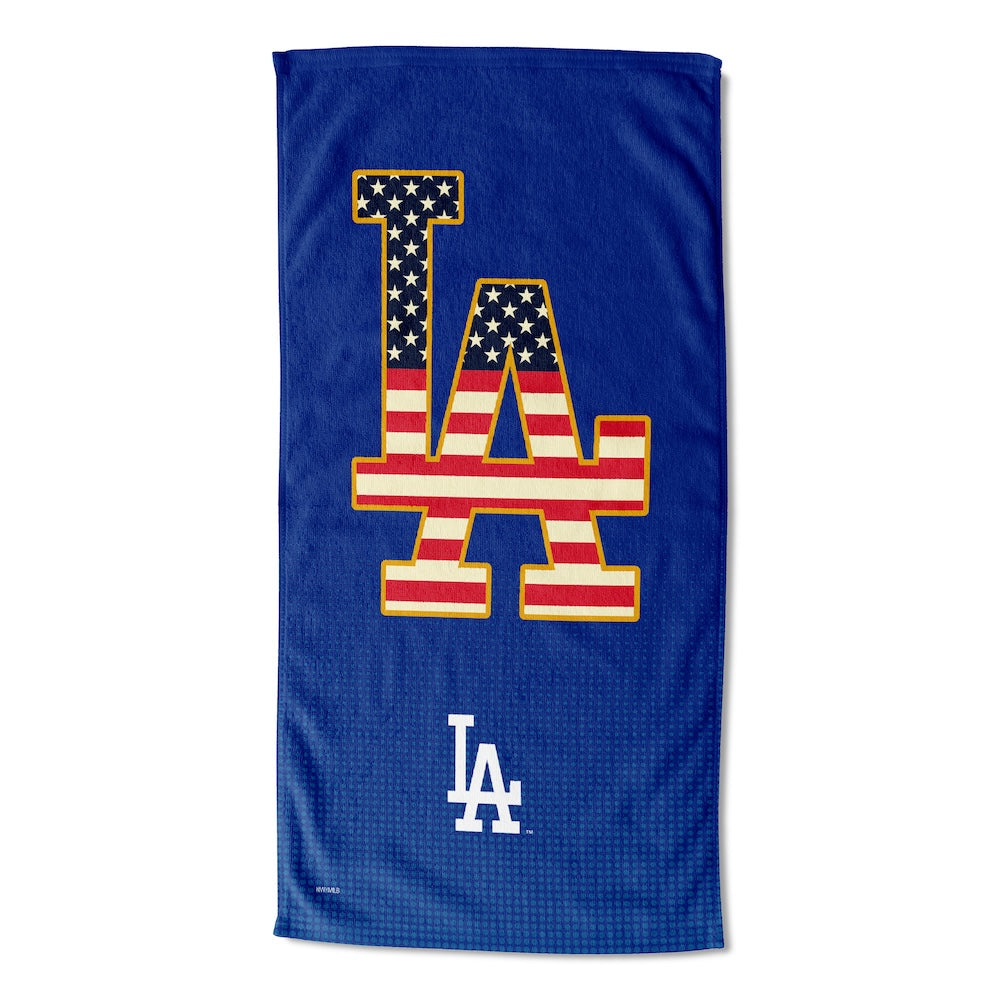 Los Angeles Dodgers color block beach towel