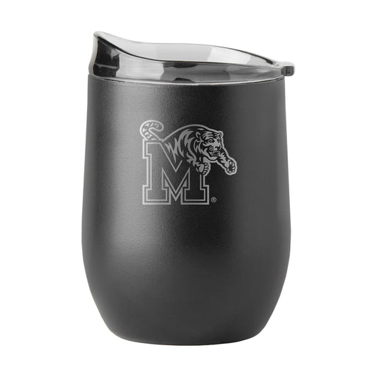 Memphis Tigers black etch curved drink tumbler