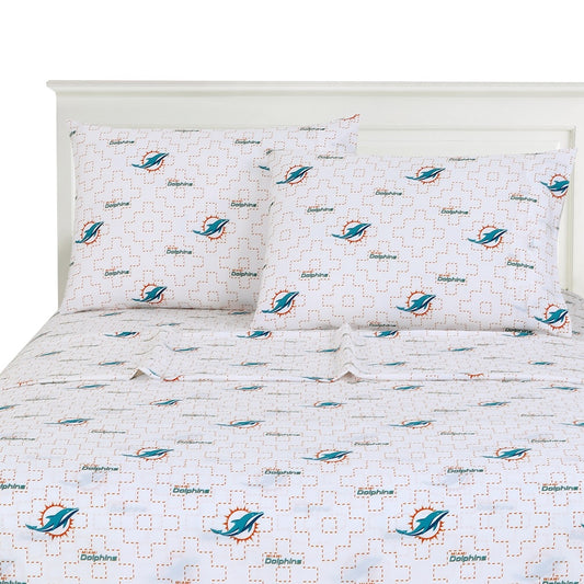 Miami Dolphins logo bedsheet set