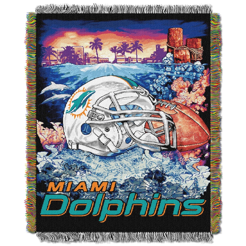 Miami Dolphins woven home field tapestry