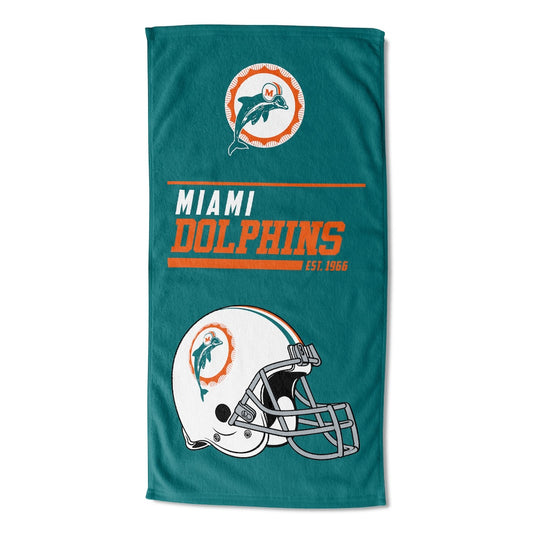 Miami Dolphins color block beach towel