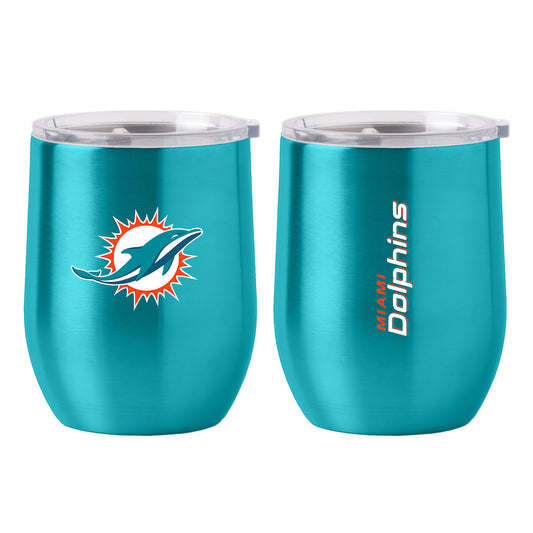 Miami Dolphins stainless steel curved drink tumbler