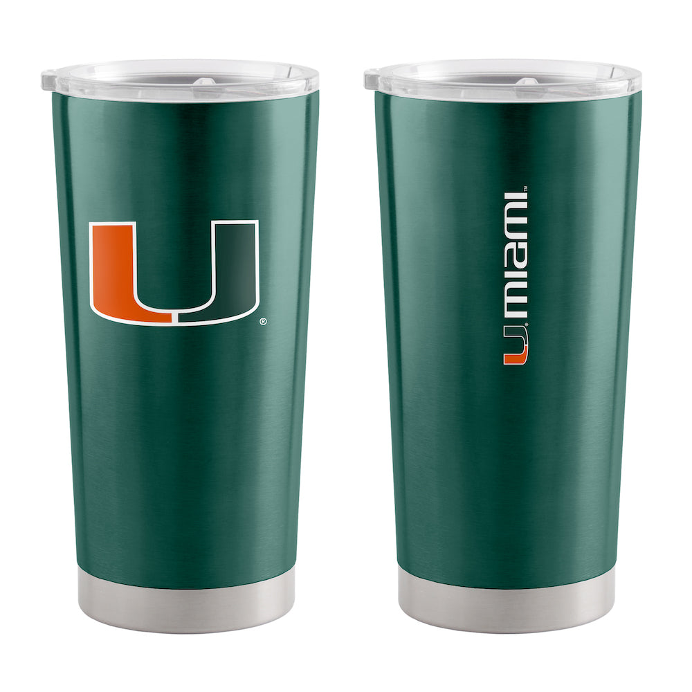 Miami Hurricanes 20 oz stainless steel travel tumbler