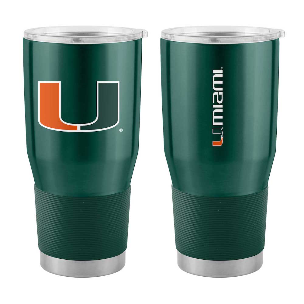 Miami Hurricanes 30 oz stainless steel travel tumbler