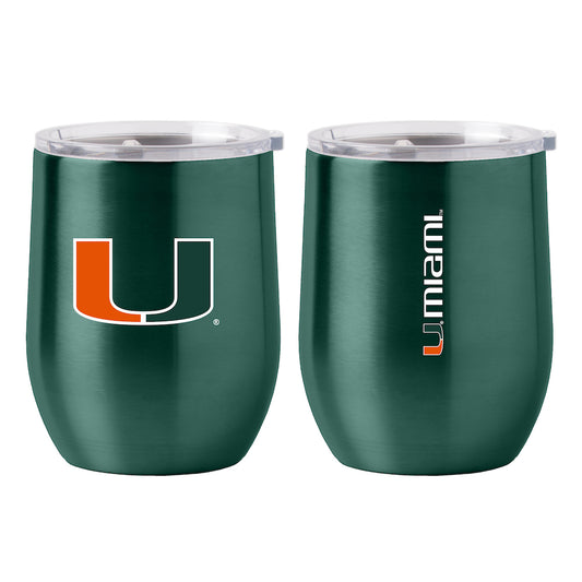 Miami Hurricanes stainless steel curved drink tumbler