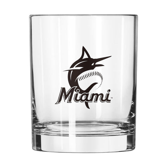 Miami Marlins Rocks Glass