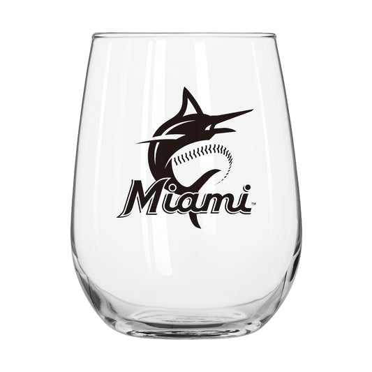 Miami Marlins Stemless Wine Glass