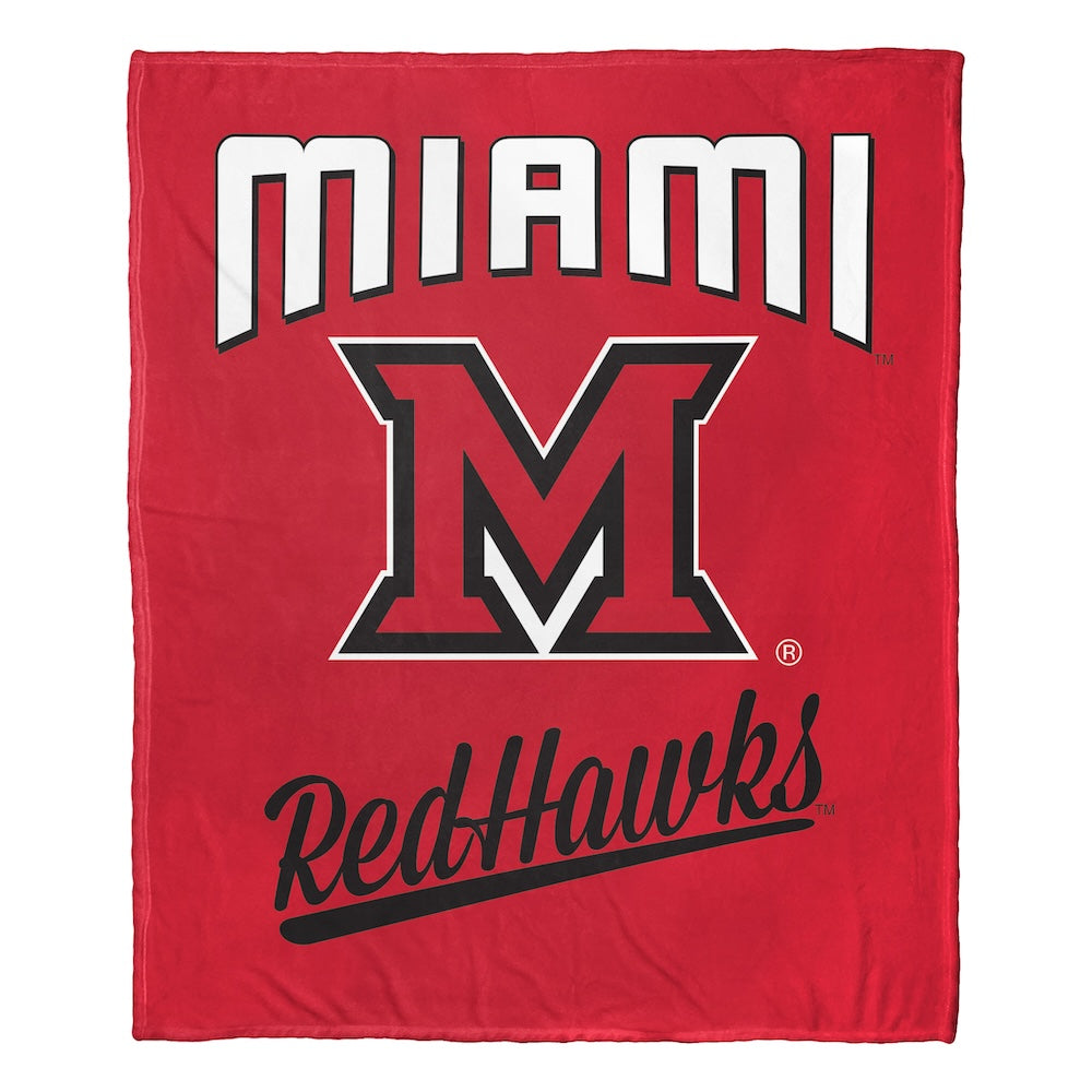 Miami of Ohio Red Hawks official silk touch throw blanket