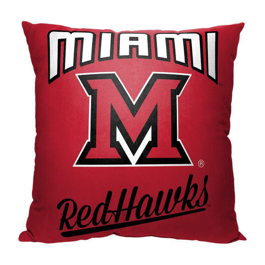 Miami of Ohio Red Hawks OFFICIAL throw pillow