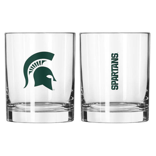 Michigan State Spartans Rocks Glass