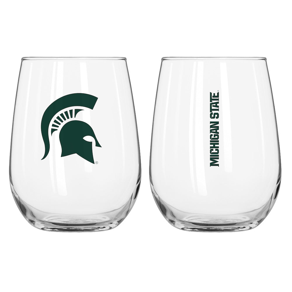 Michigan State Spartans Stemless Wine Glass