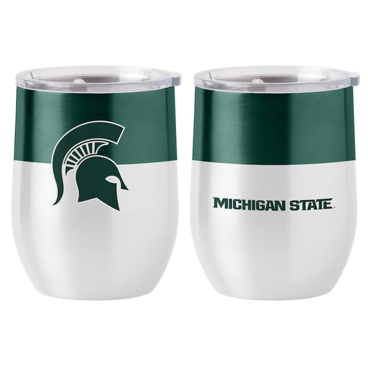 Michigan State Spartans color block curved drink tumbler