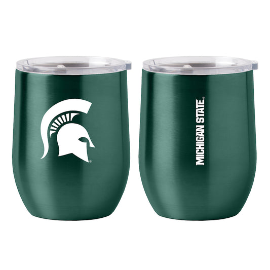 Michigan State Spartans stainless steel curved drink tumbler