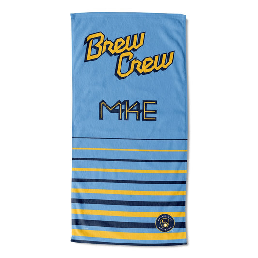 Milwaukee Brewers color block beach towel