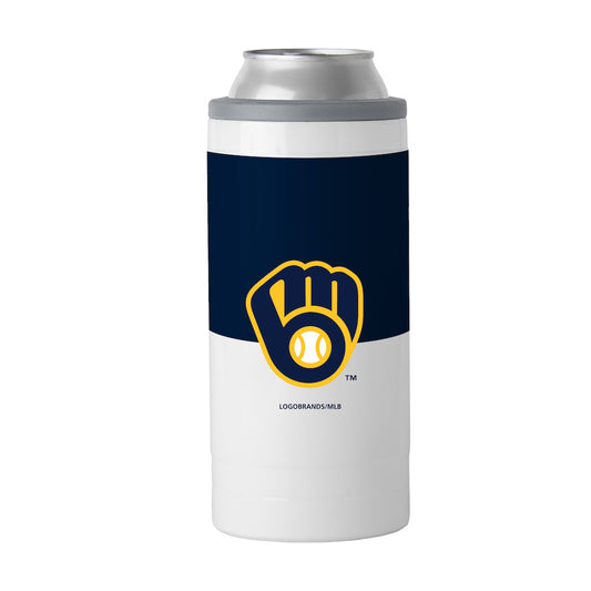 Milwaukee Brewers colorblock slim can coolie