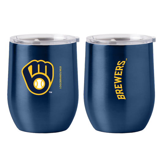 Milwaukee Brewers stainless steel curved drink tumbler