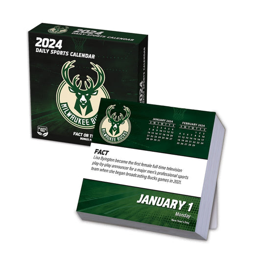 Milwaukee Bucks 2024 Fact-A-Day Box Desk Calendar