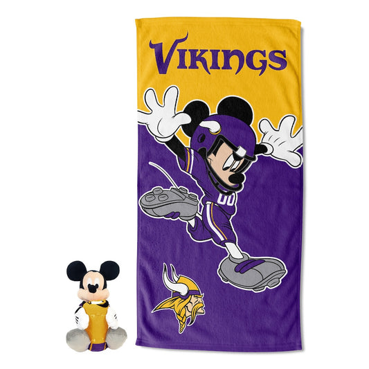 Minnesota Vikings Mickey Mouse Hugger and Towel